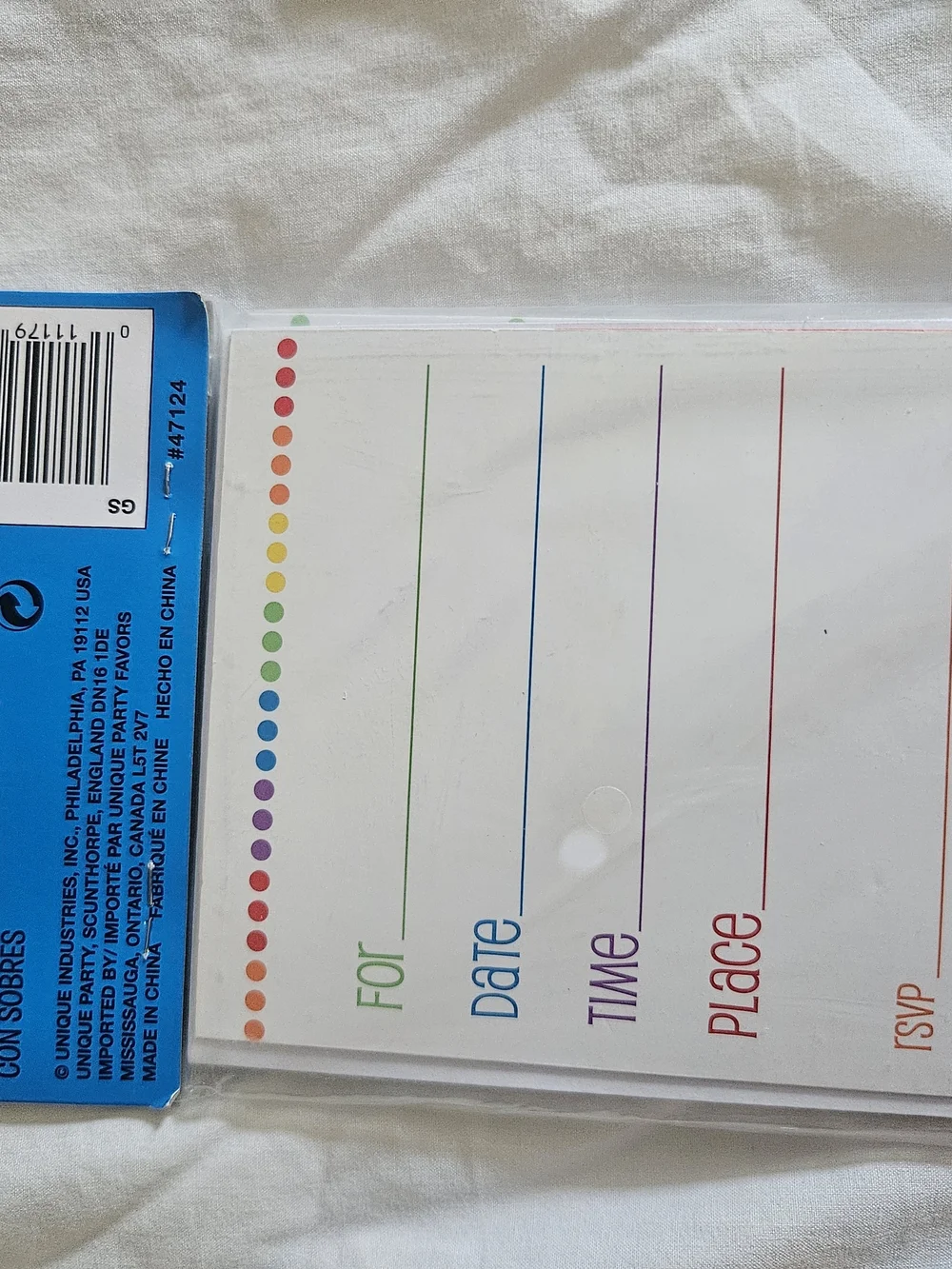Rainbow Stripe Party Invitations - Multicolor